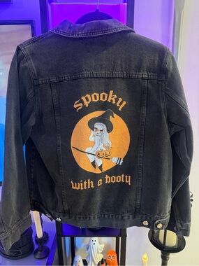 Valfre Black Denim Jacket Spooky with a Booty Rare/Sold out